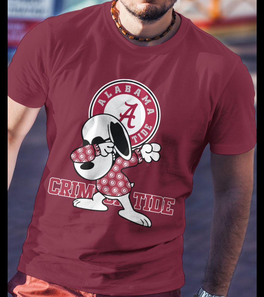 Alabama Crimson Tide Snoopy Dabbing Football Fan Spirit T-Shirt