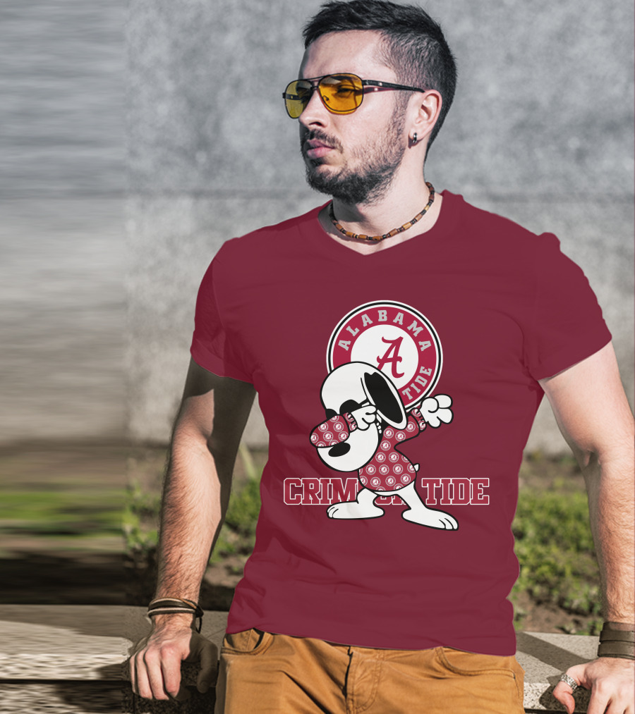 Alabama Crimson Tide Snoopy Dabbing Football Fan Spirit T-Shirt