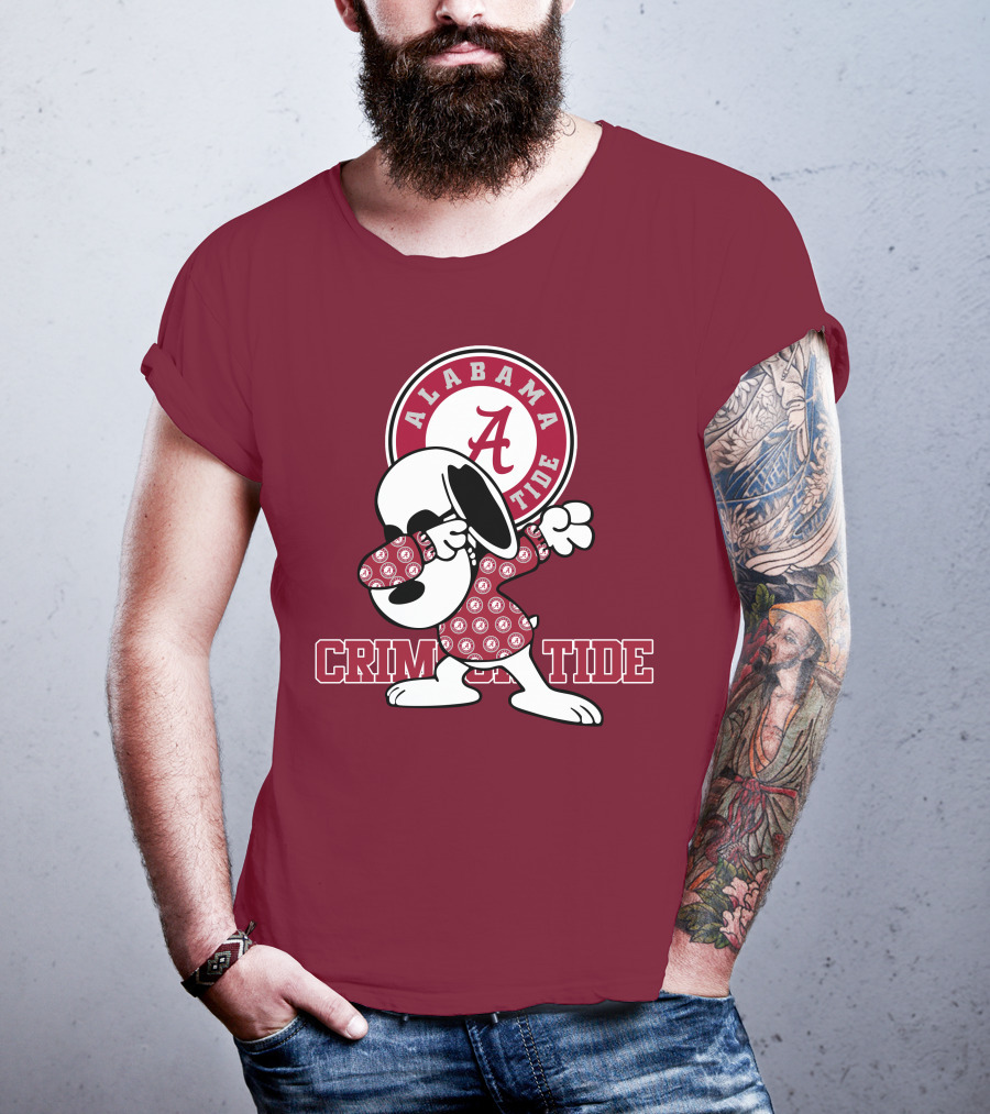 Alabama Crimson Tide Snoopy Dabbing Football Fan Spirit T-Shirt