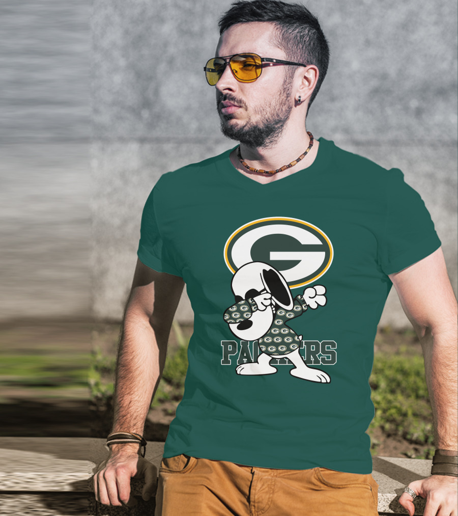 Green Bay Packers Snoopy Dabbing Packers T-Shirt