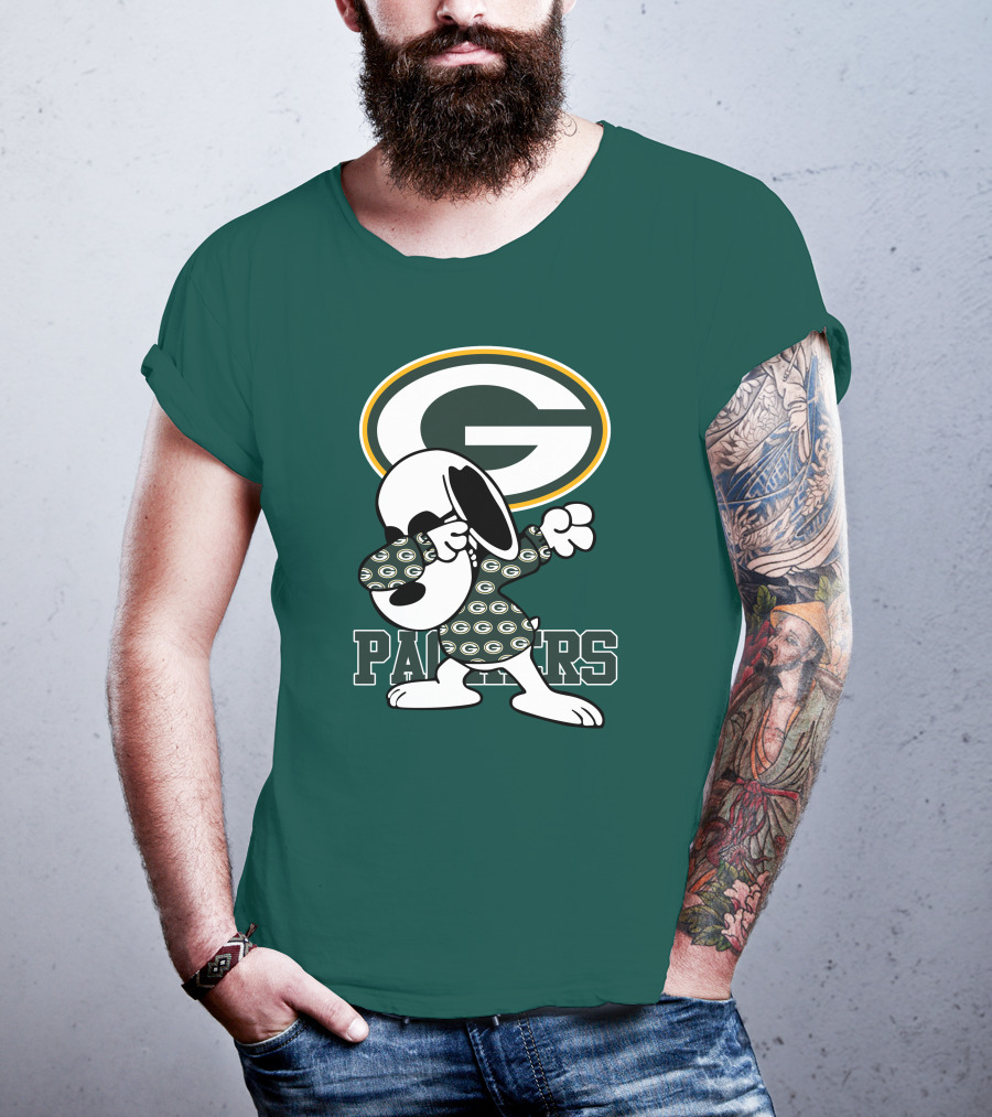 Green Bay Packers Snoopy Dabbing Packers T-Shirt