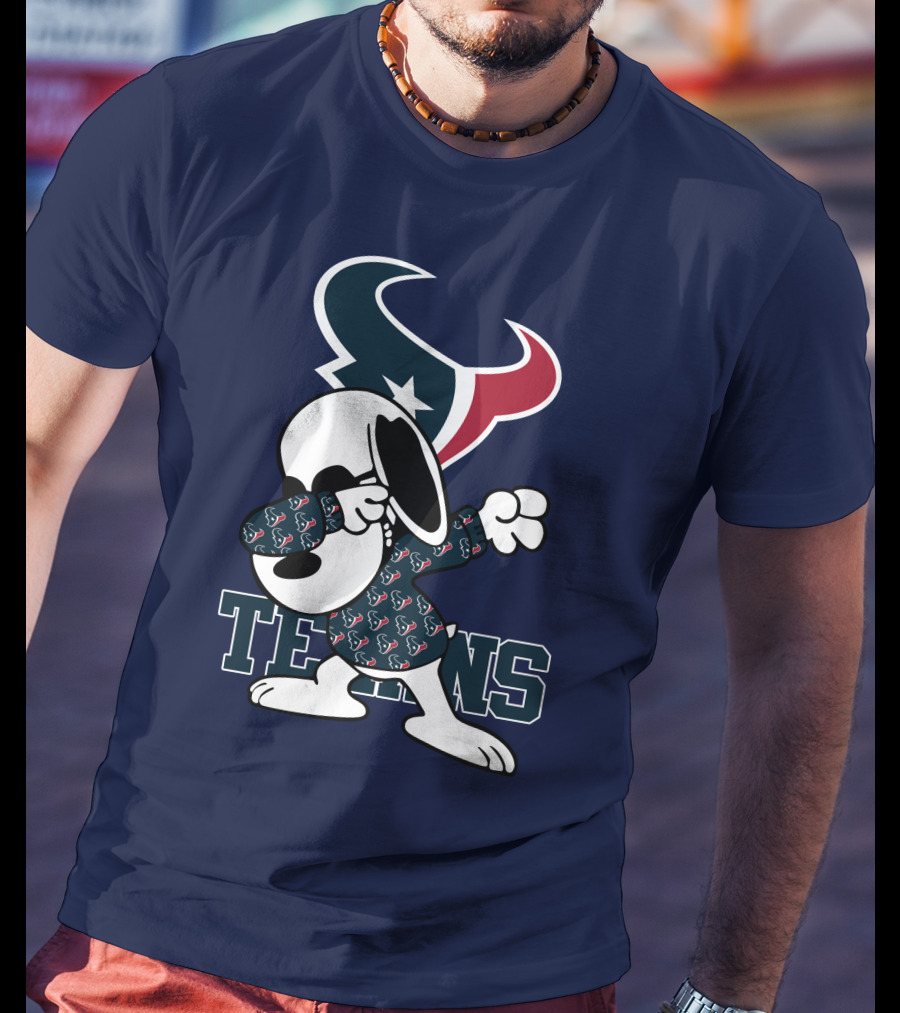 Houston Texans Snoopy Dabbing Texans T-Shirt