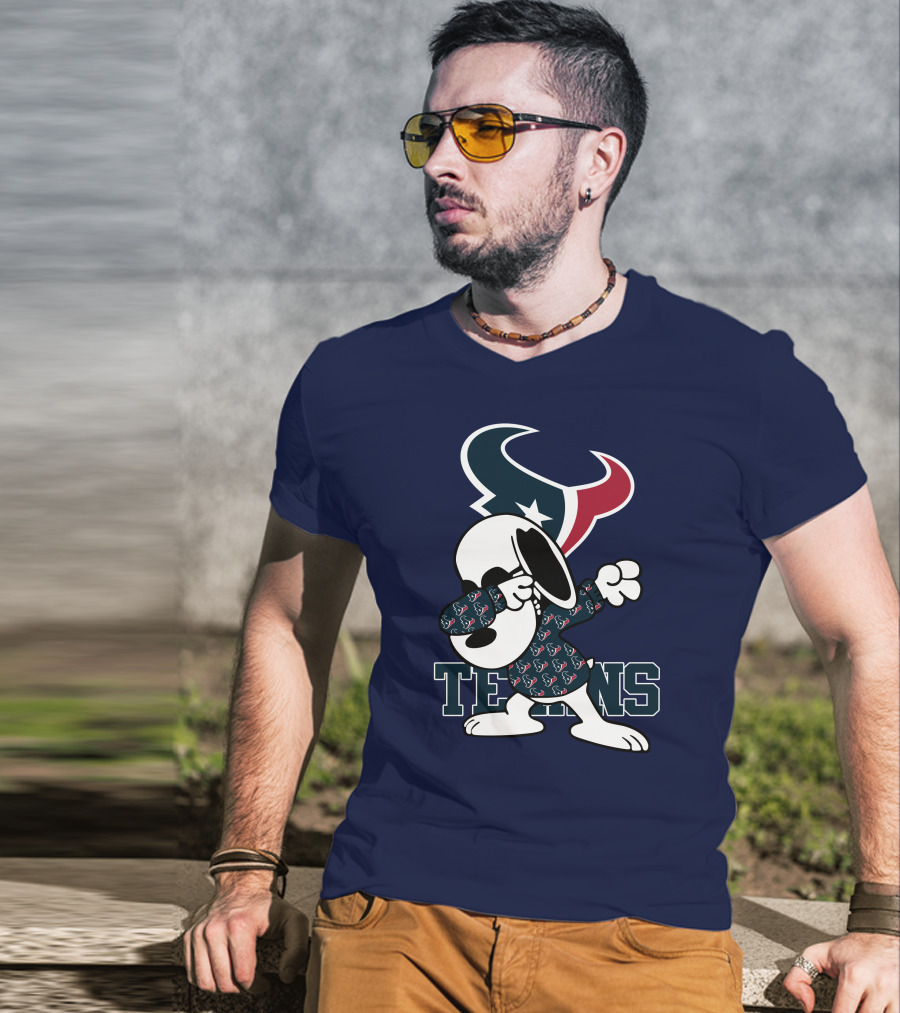 Houston Texans Snoopy Dabbing Texans T-Shirt
