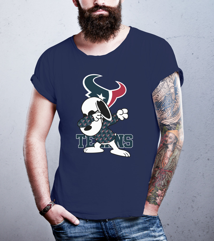 Houston Texans Snoopy Dabbing Texans T-Shirt