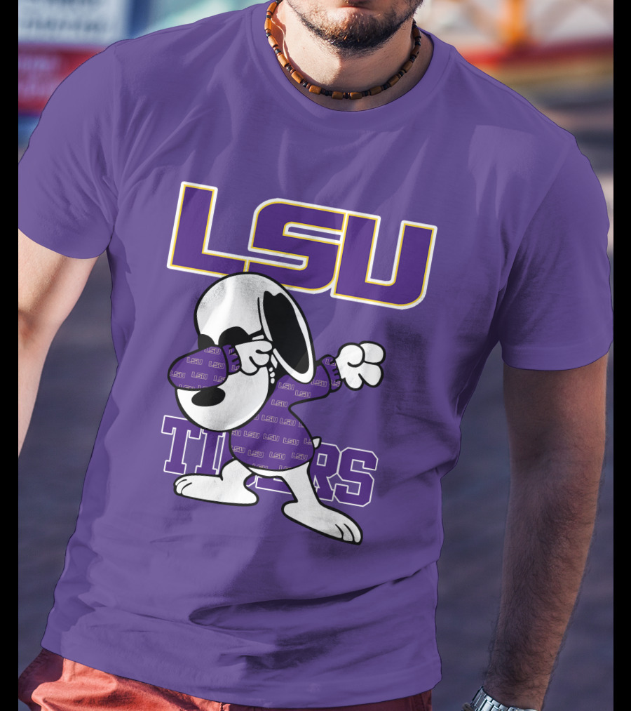 LSU Tigers Snoopy Dabbing T-Shirt