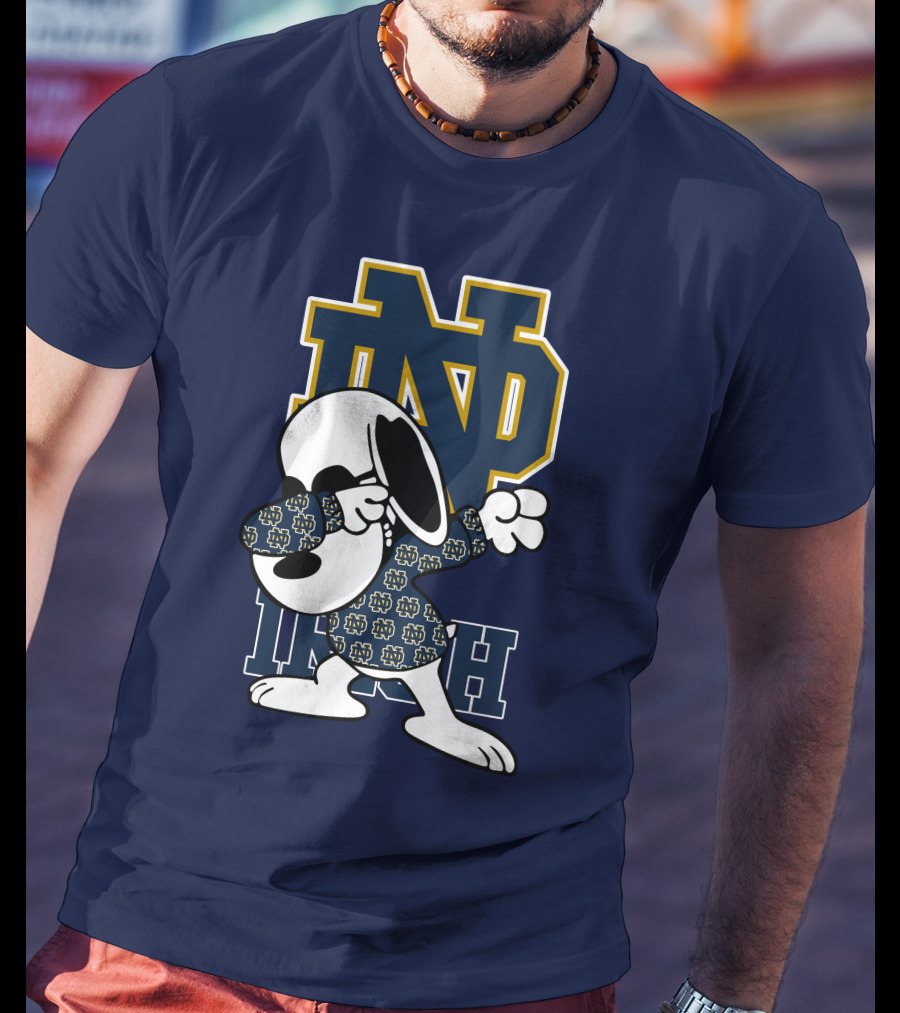 ND Irish Snoopy Dabbing Notre Dame Fighting Irish T-Shirt