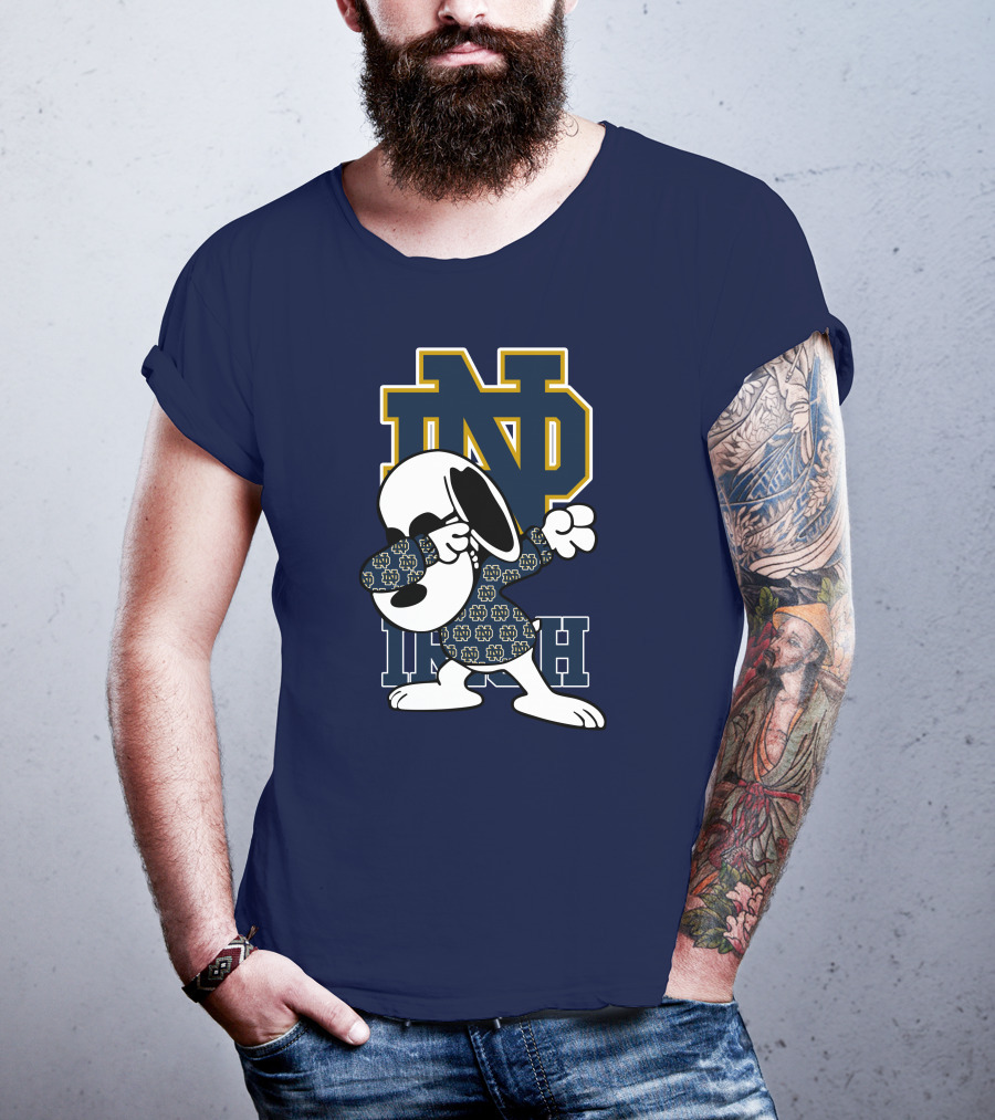 ND Irish Snoopy Dabbing Notre Dame Fighting Irish T-Shirt