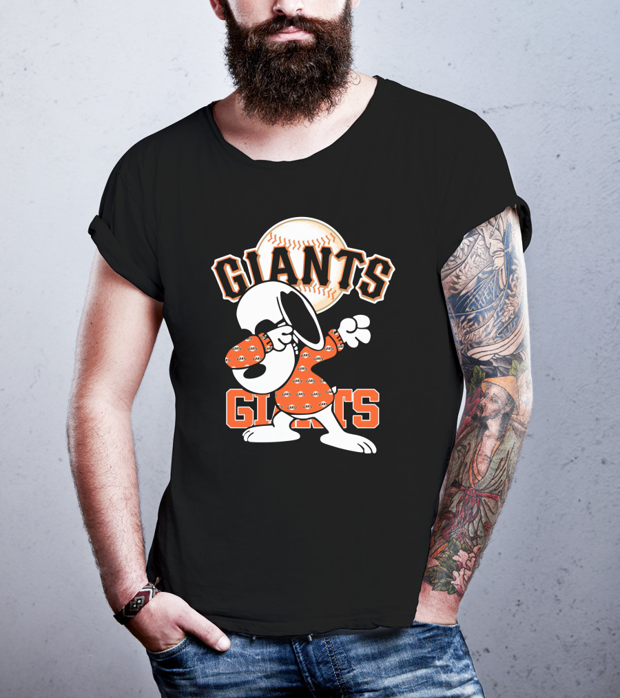 San Francisco Giants Snoopy Dabbing Baseball T-Shirt