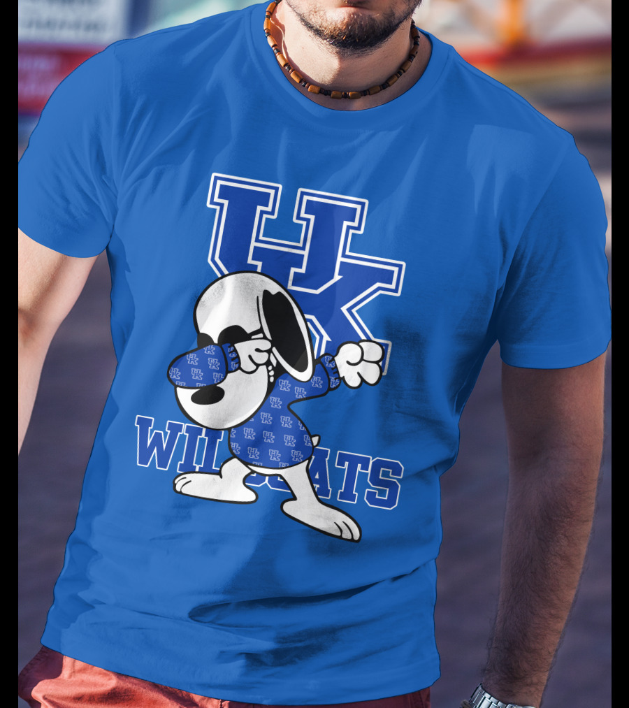 Kentucky Wildcats UK Snoopy Dabbing Basketball T-Shirt