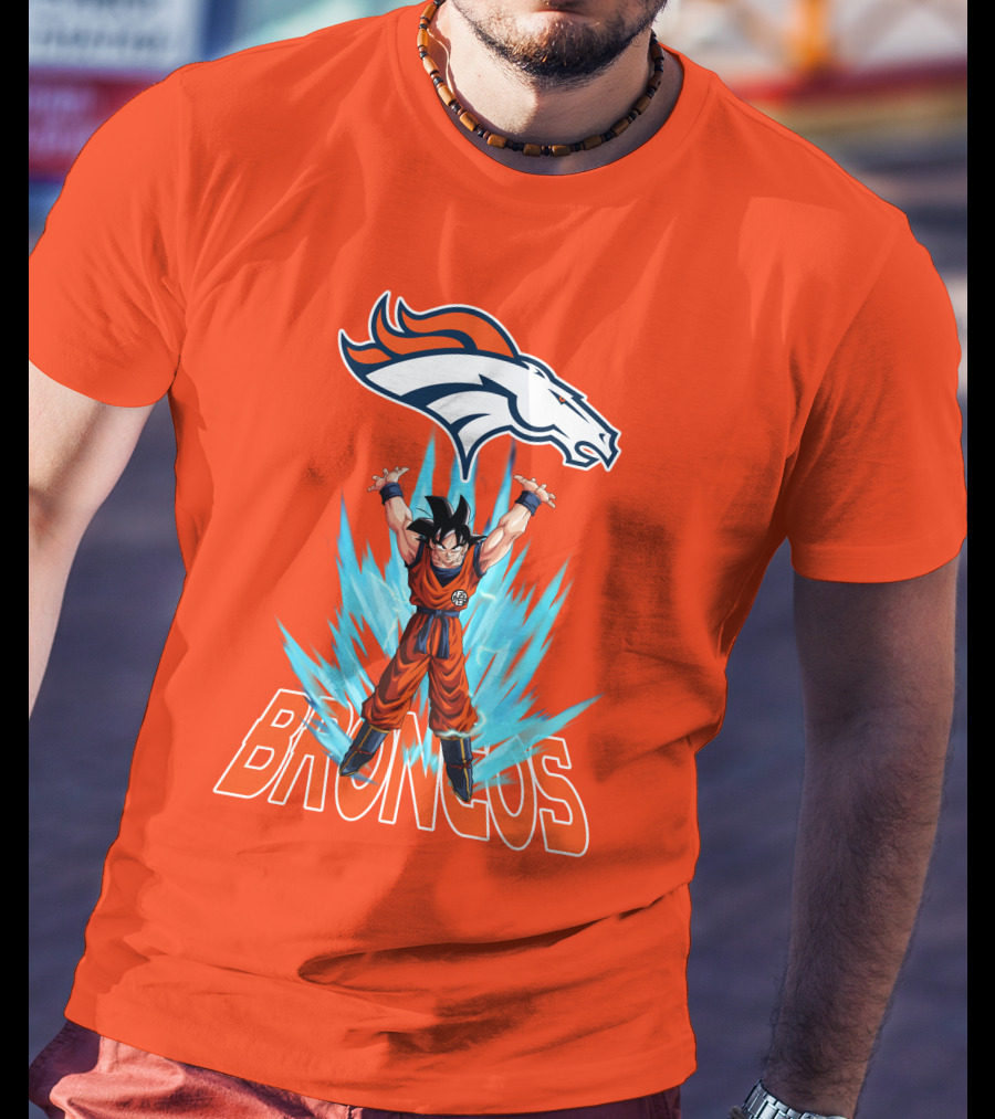 Denver Broncos Super Saiyan Goku Power-Up T-Shirt