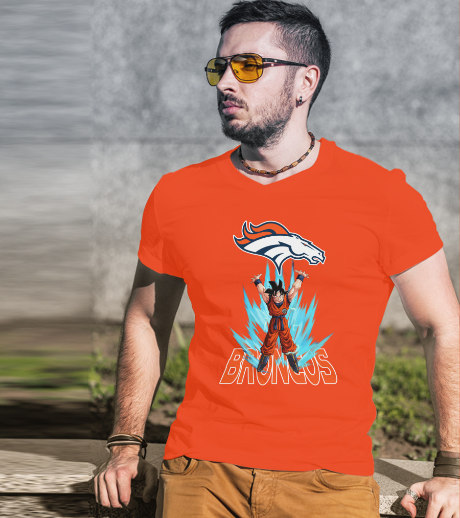 Denver Broncos Super Saiyan Goku Power-Up T-Shirt