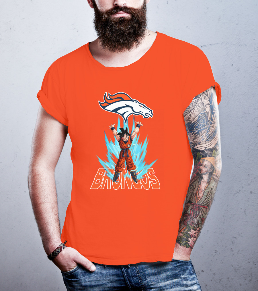 Denver Broncos Super Saiyan Goku Power-Up T-Shirt