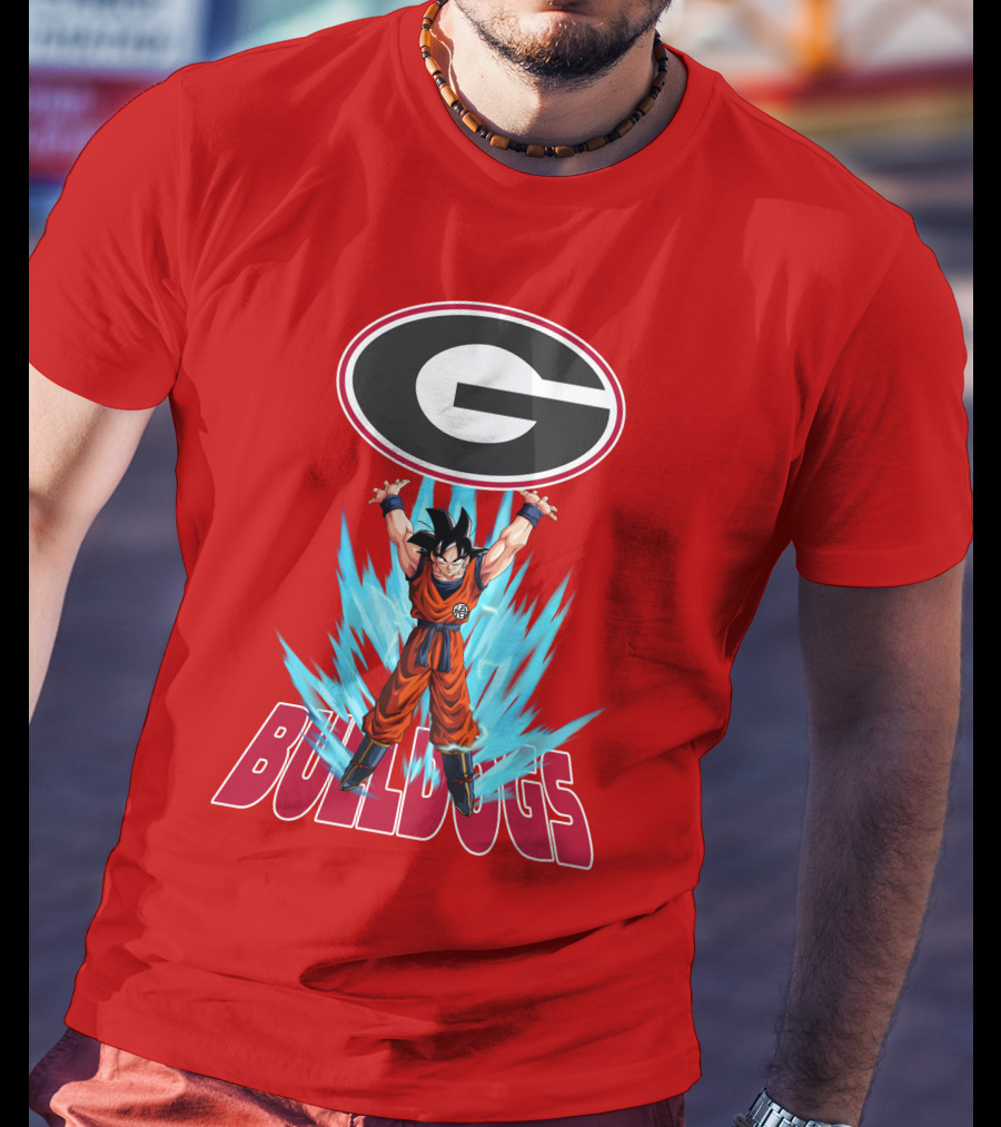Goku Super Saiyan Georgia Bulldogs Logo Fusion T-Shirt