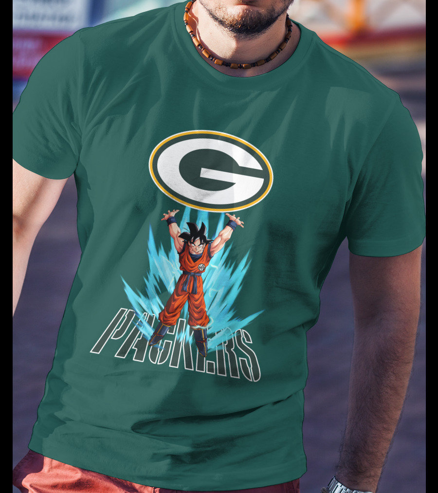 Green Bay Packers Goku Super Saiyan Power Up T-Shirt