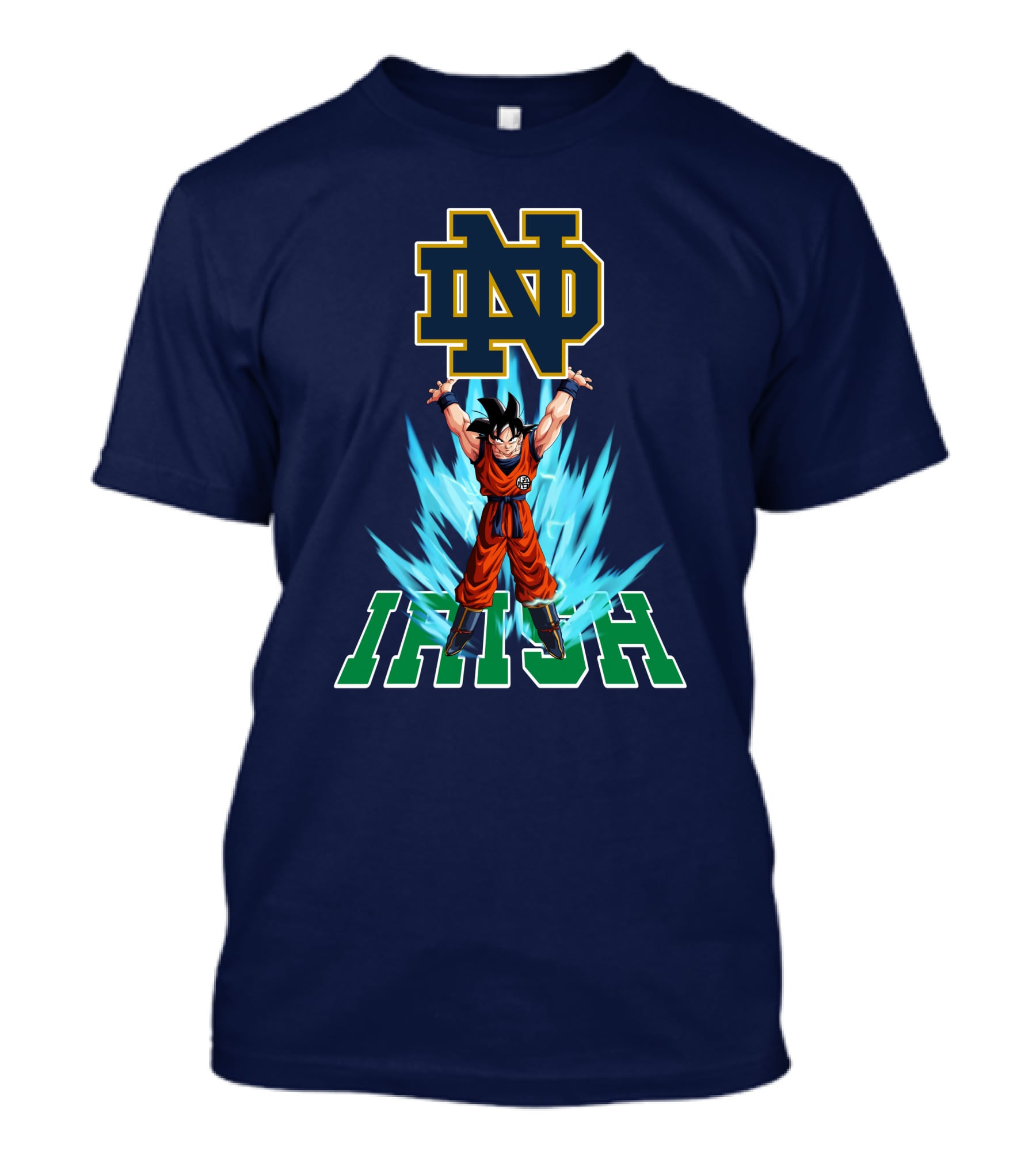 Notre Dame Fighting Irish Dbz Super Saiyan Goku Spirit Bomb T-Shirt