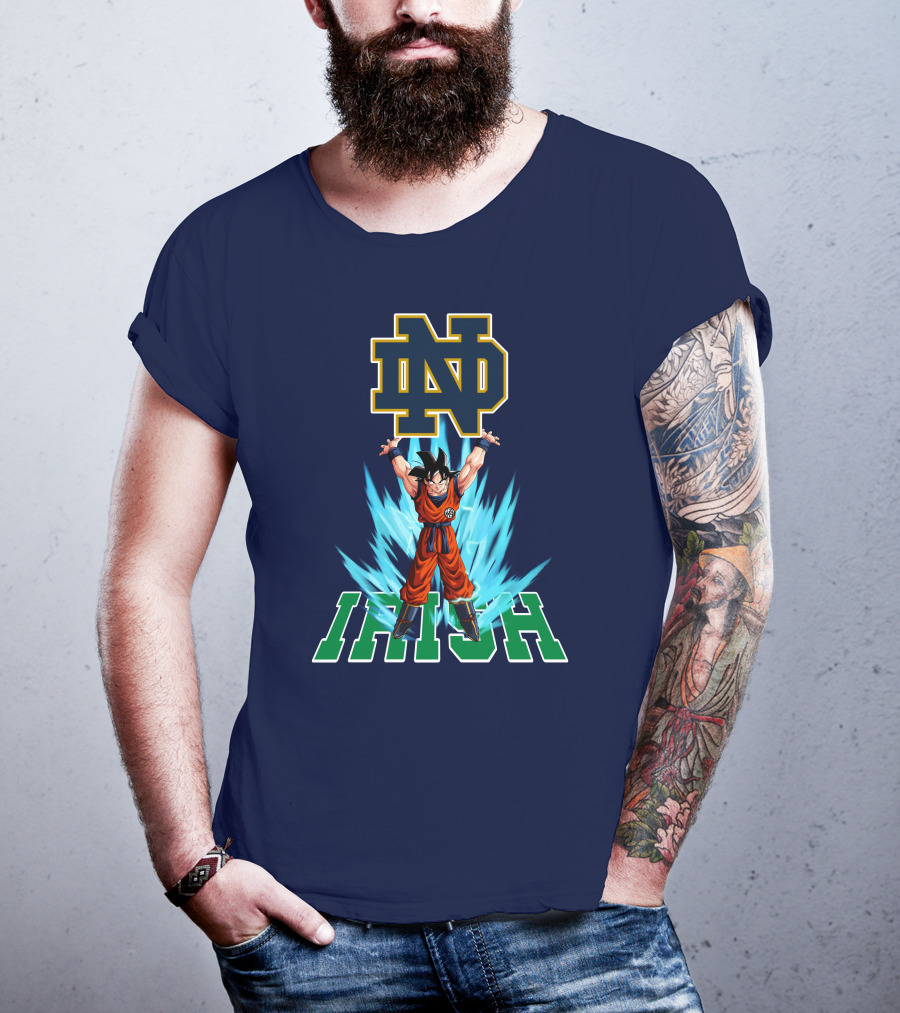 Notre Dame Fighting Irish Dbz Super Saiyan Goku Spirit Bomb T-Shirt