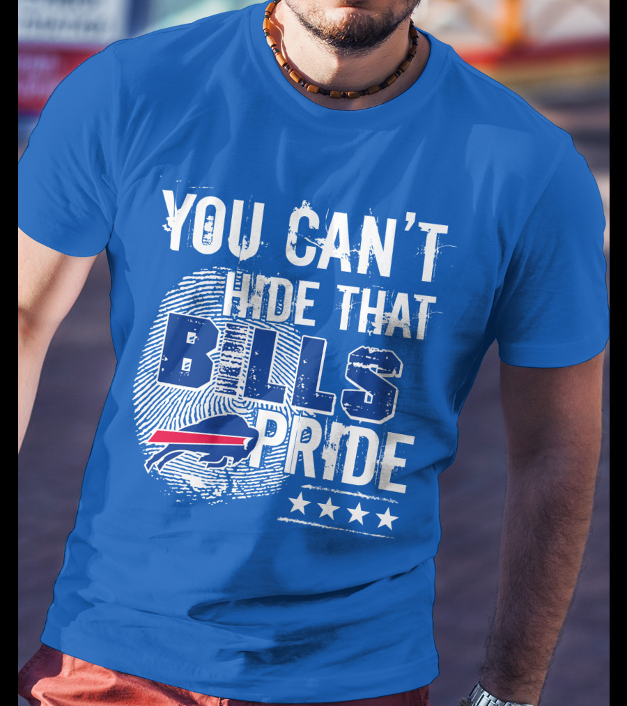 You Can't Hide That Bills Pride Buffalo Bills Logo Fingerprint Stars T-Shirt