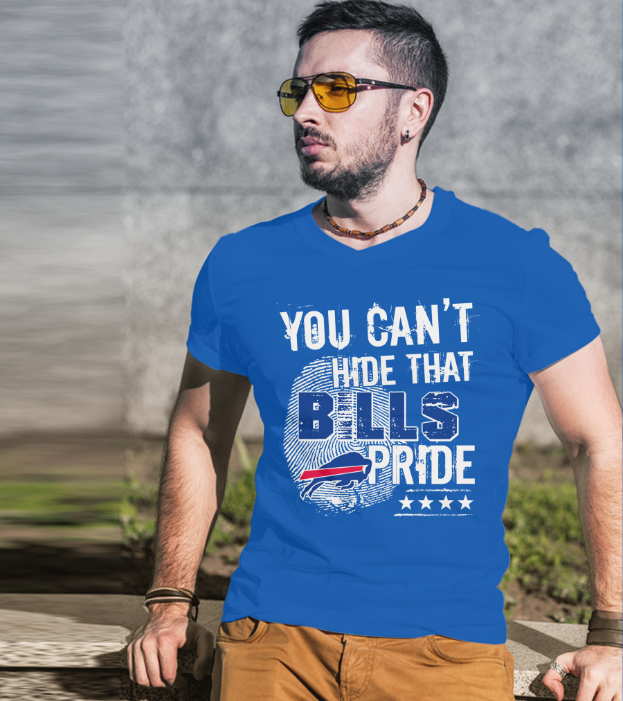You Can't Hide That Bills Pride Buffalo Bills Logo Fingerprint Stars T-Shirt