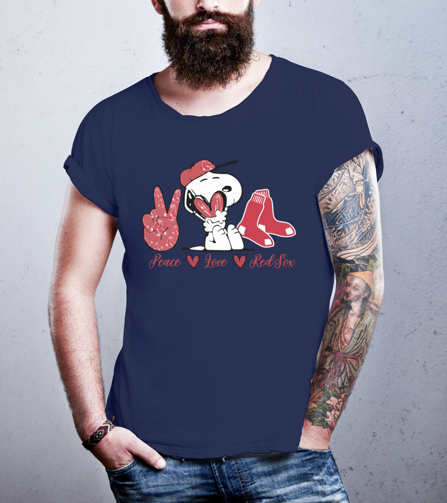 Peace Love Snoopy Red Sox T-Shirt