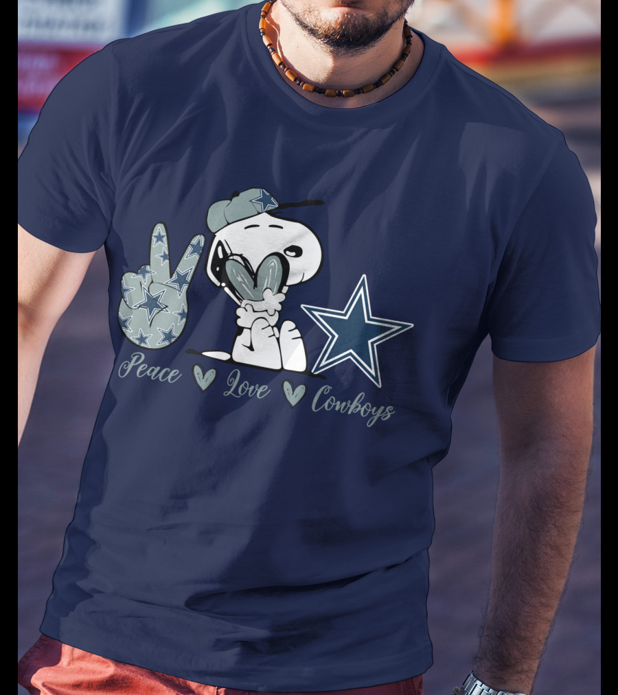Peace Love Cowboys Snoopy Dallas Cowboys T-Shirt