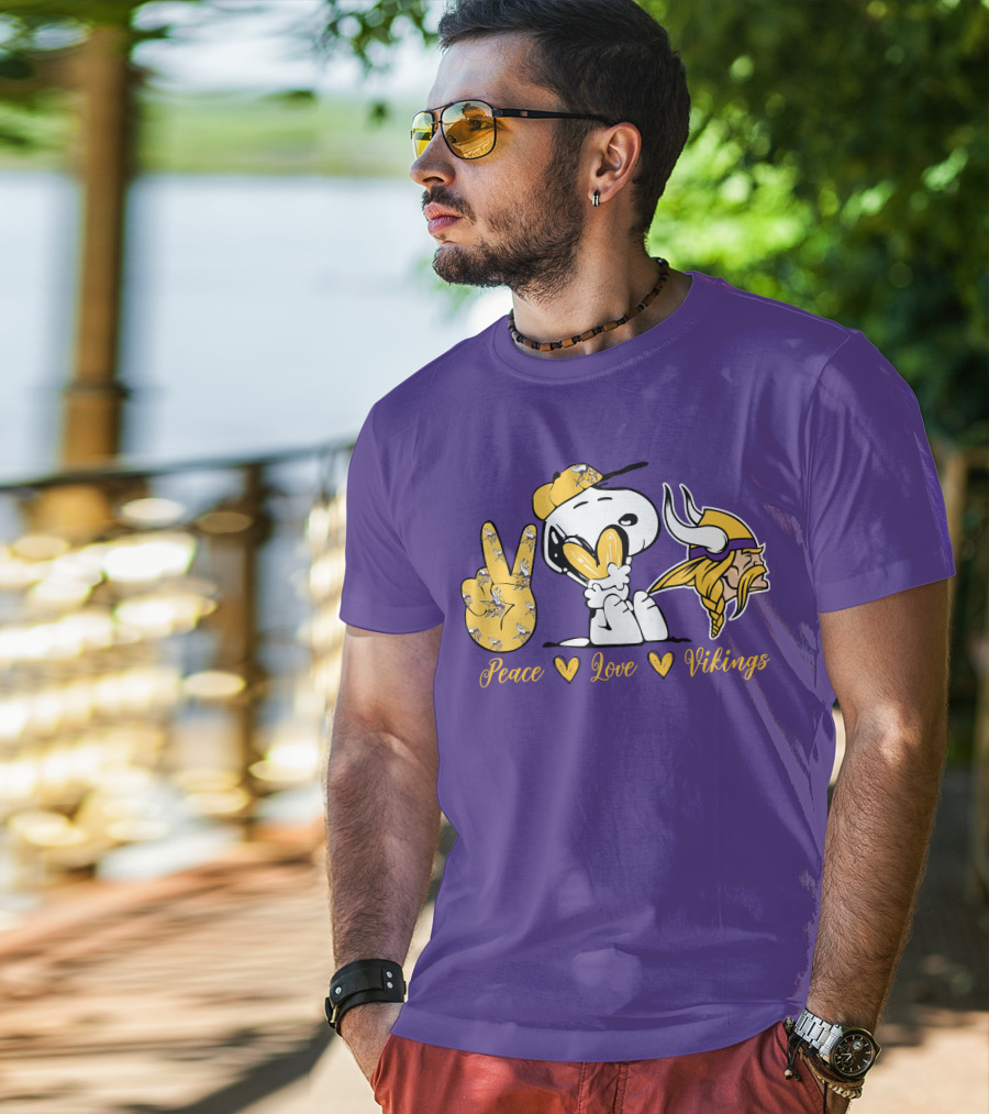 Peace Love Vikings Snoopy Minnesota T-Shirt