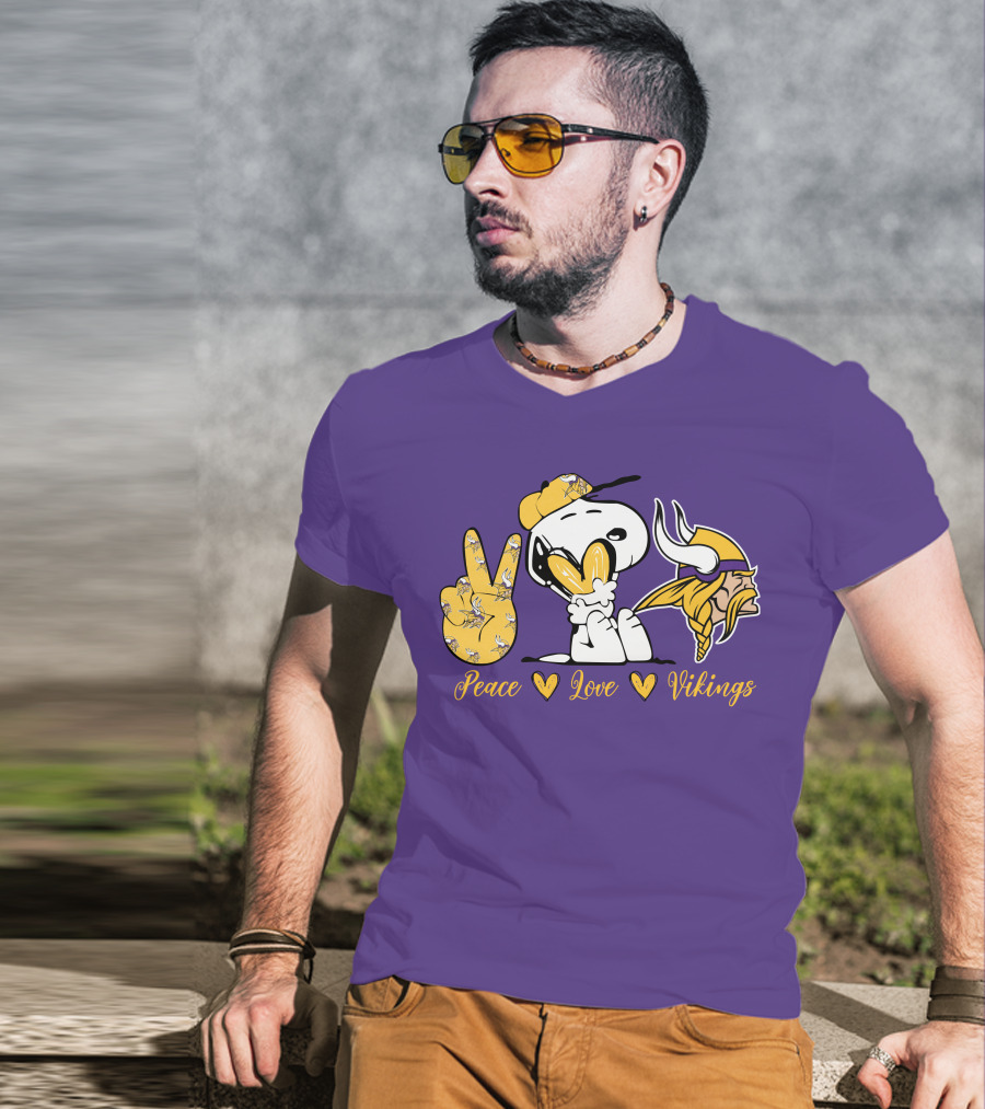 Peace Love Vikings Snoopy Minnesota T-Shirt