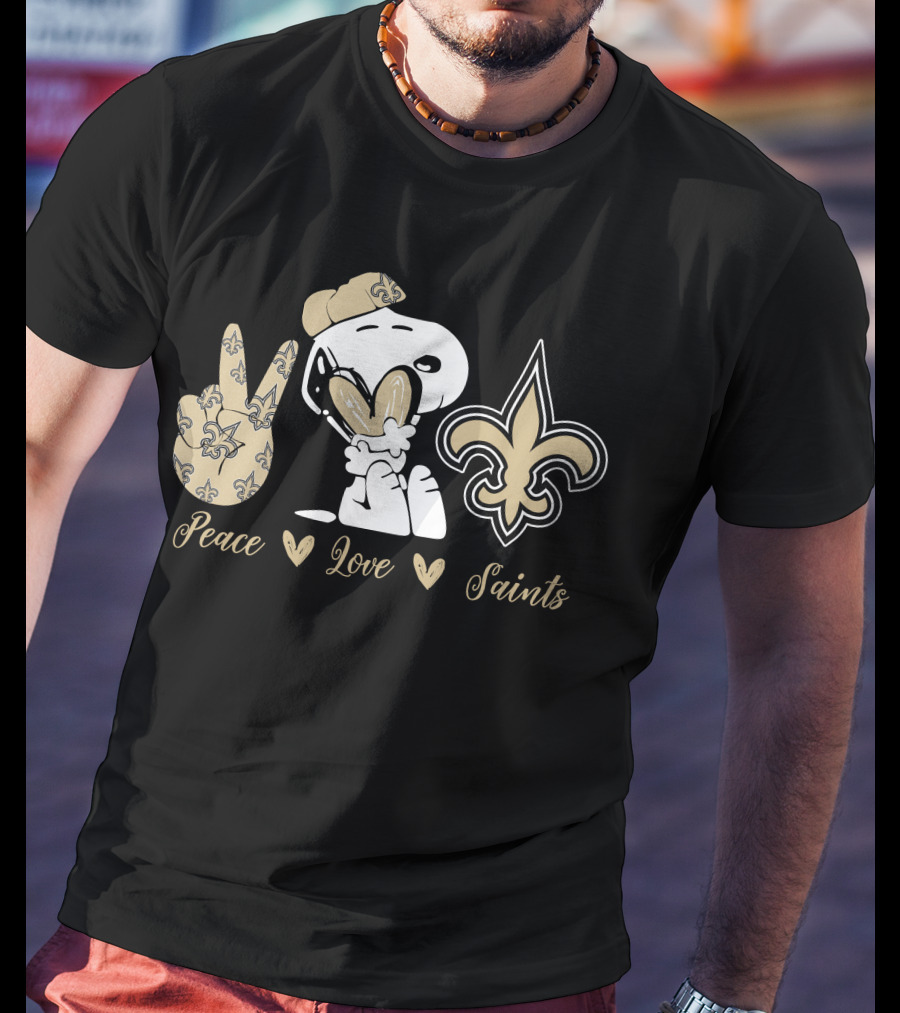 Peace Love Saints Snoopy New Orleans T-Shirt