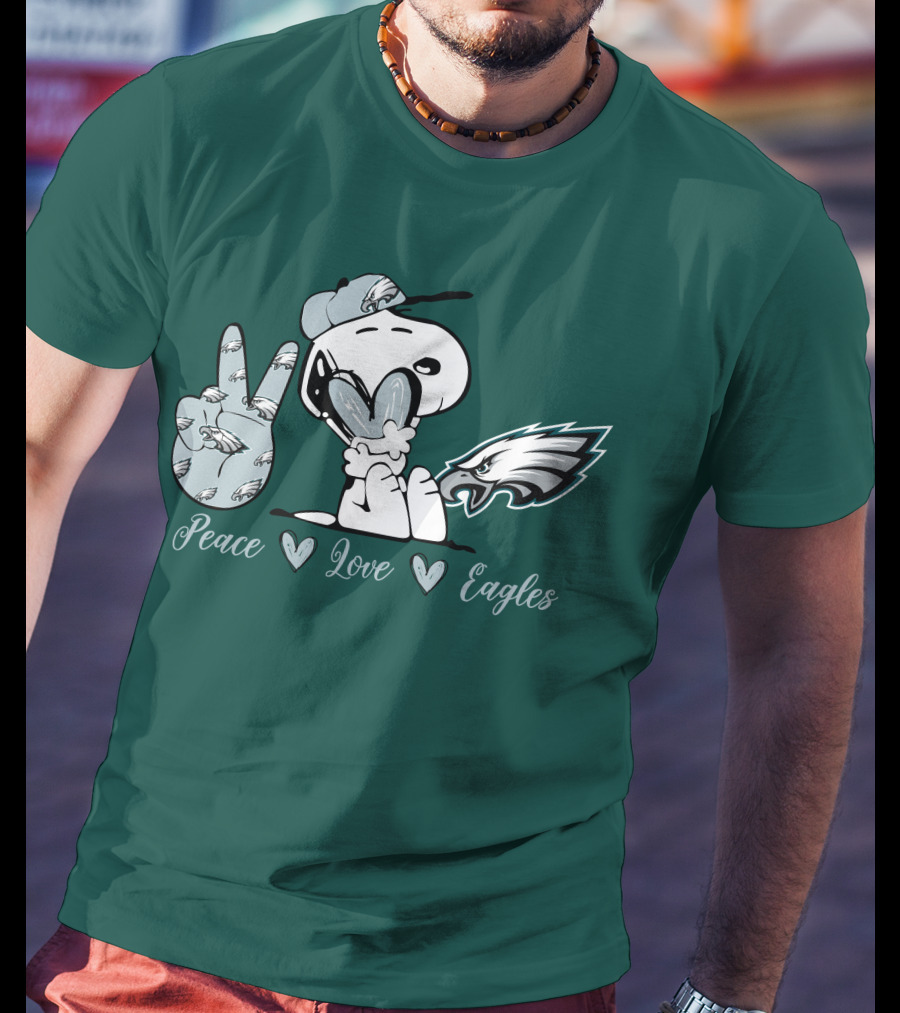 Peace Love Snoopy Philadelphia Eagles T-Shirt