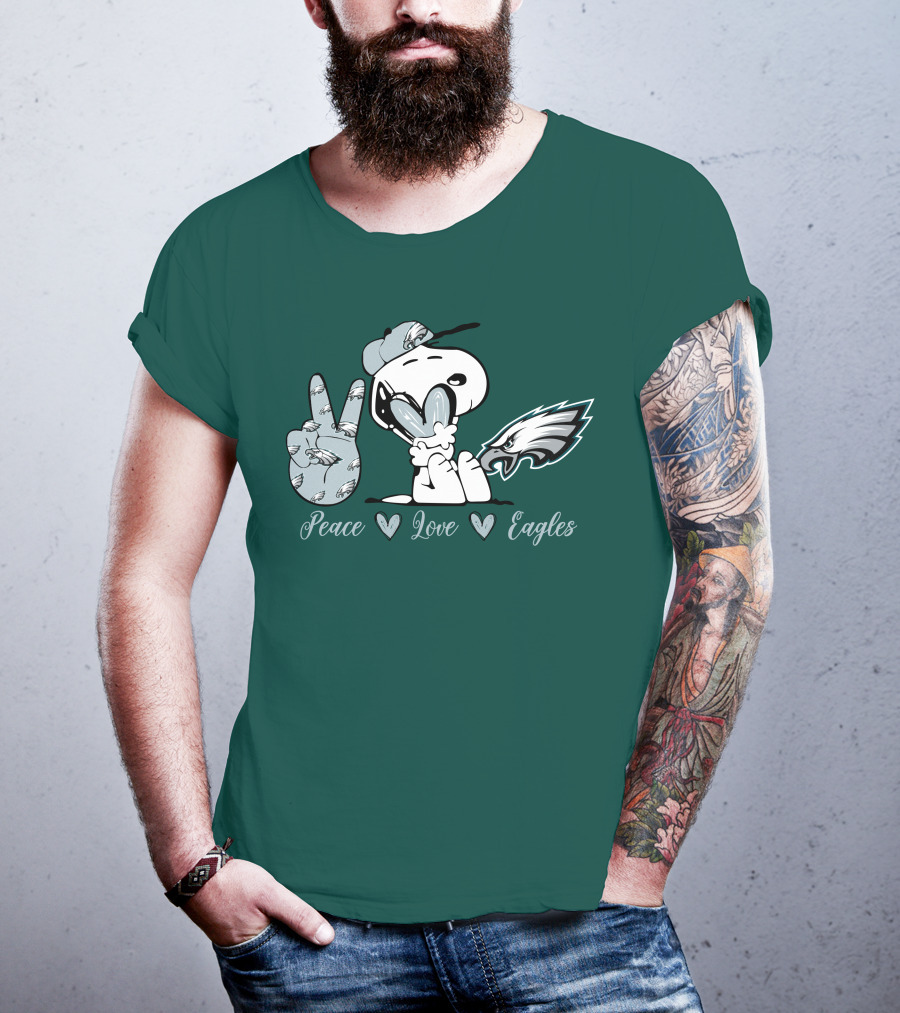 Peace Love Snoopy Philadelphia Eagles T-Shirt