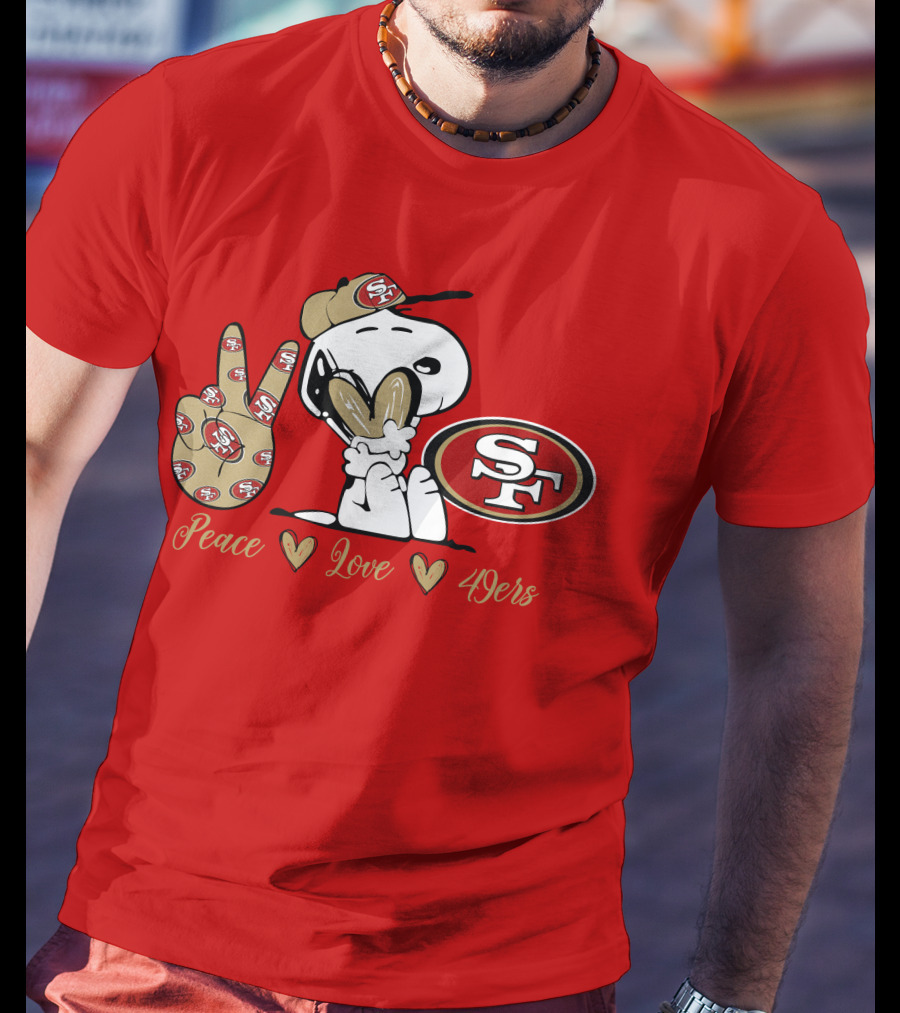 Snoopy Peace Love 49ers Sf T-Shirt