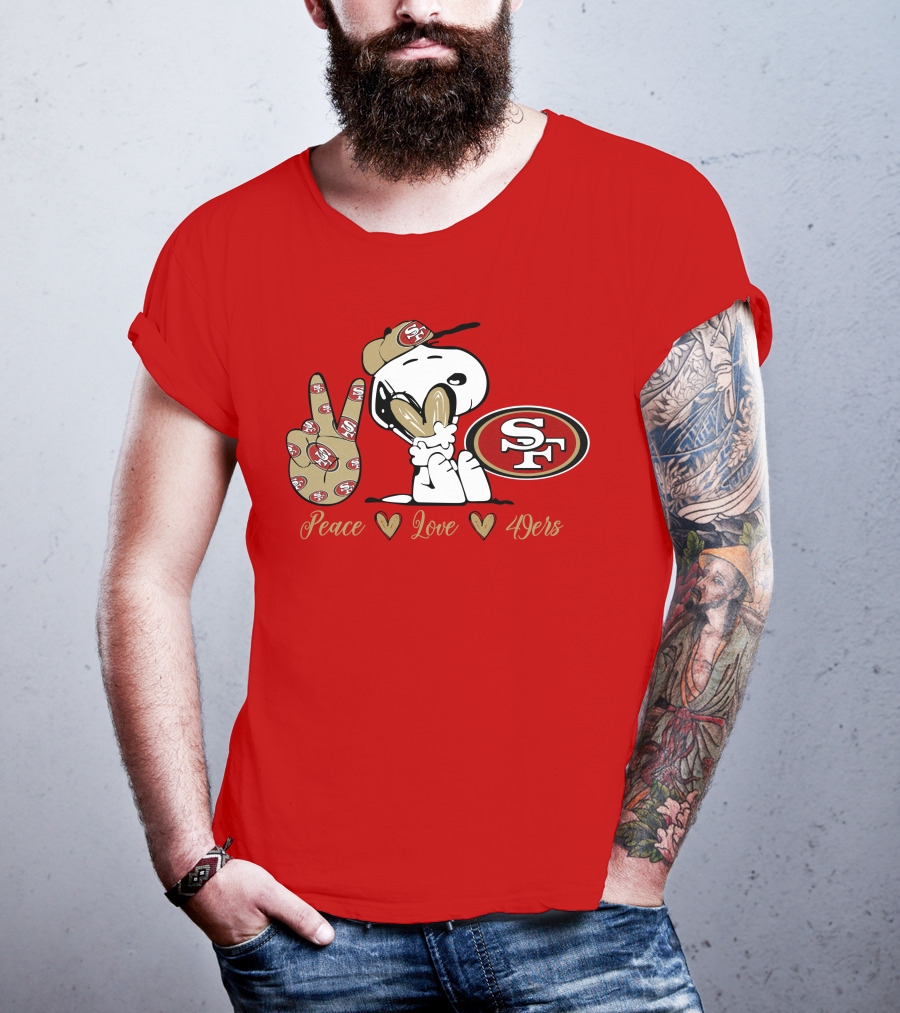 Snoopy Peace Love 49ers Sf T-Shirt