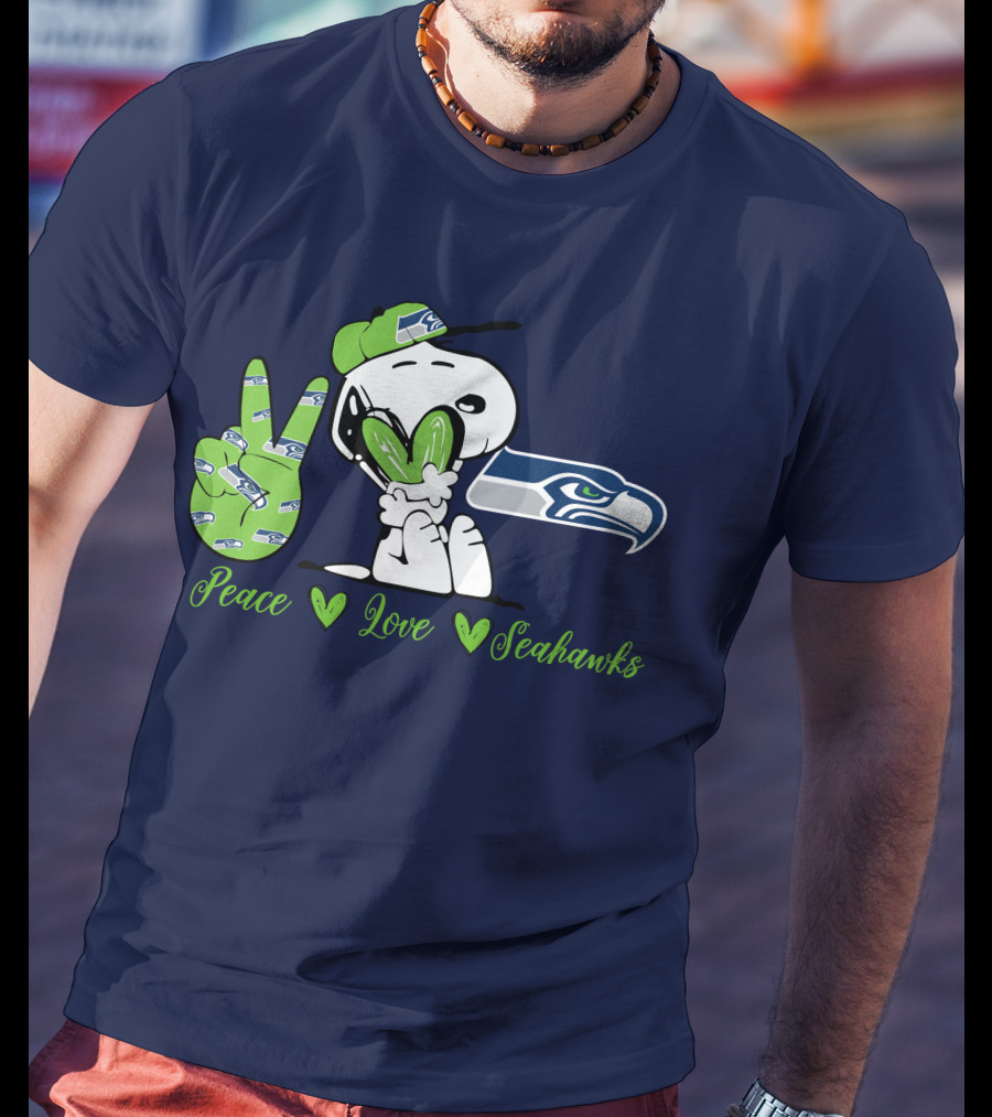 Snoopy Peace Love Seahawks T-Shirt