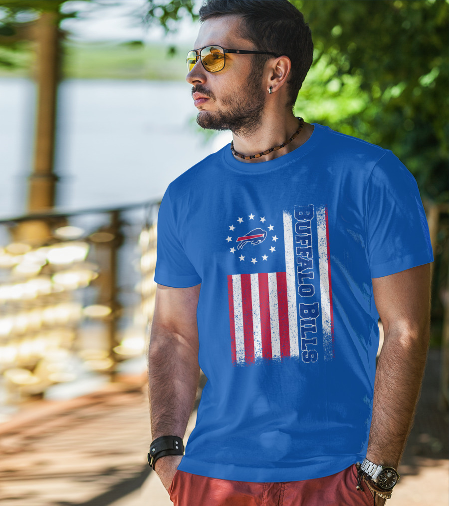 Buffalo Bills American Flag Stars And Stripes T-Shirt
