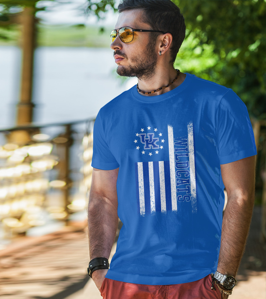 Kentucky Wildcats American Flag Uk Logo Wildcat Pride T-Shirt