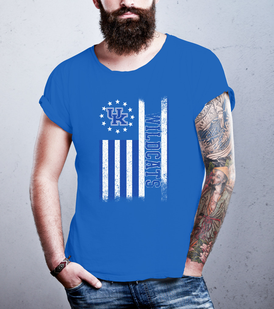 Kentucky Wildcats American Flag Uk Logo Wildcat Pride T-Shirt
