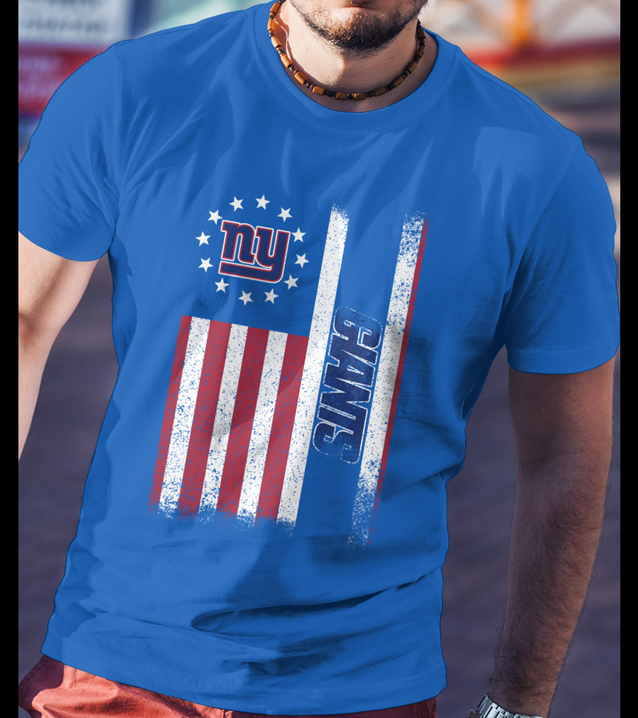 New York Giants Stars And Stripes American Flag T-Shirt