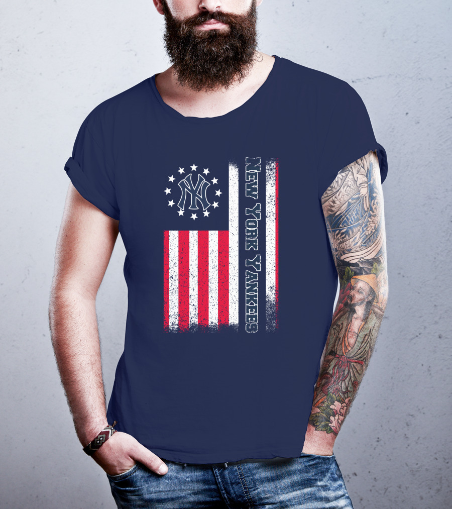 New York Yankees American Flag Stars And Stripes T-Shirt