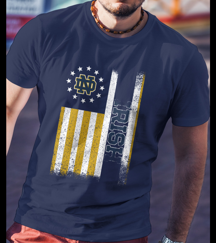 Notre Dame Fighting Irish American Flag Nd T-Shirt