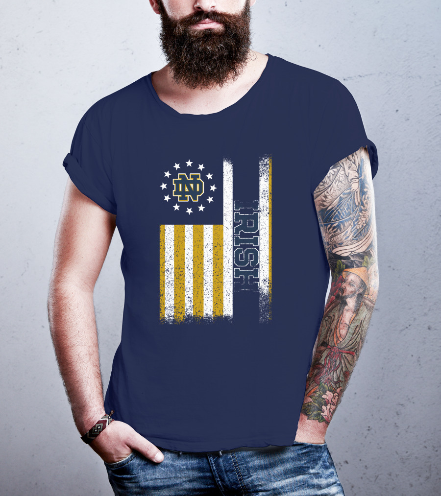 Notre Dame Fighting Irish American Flag Nd T-Shirt