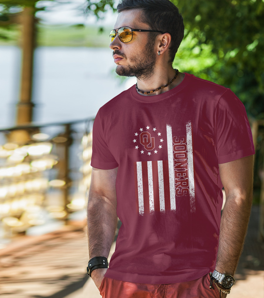Oklahoma Sooners Ou Stars And Stripes Flag T-Shirt