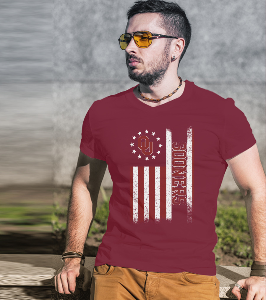 Oklahoma Sooners Ou Stars And Stripes Flag T-Shirt