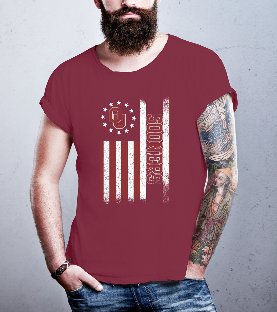Oklahoma Sooners Ou Stars And Stripes Flag T-Shirt