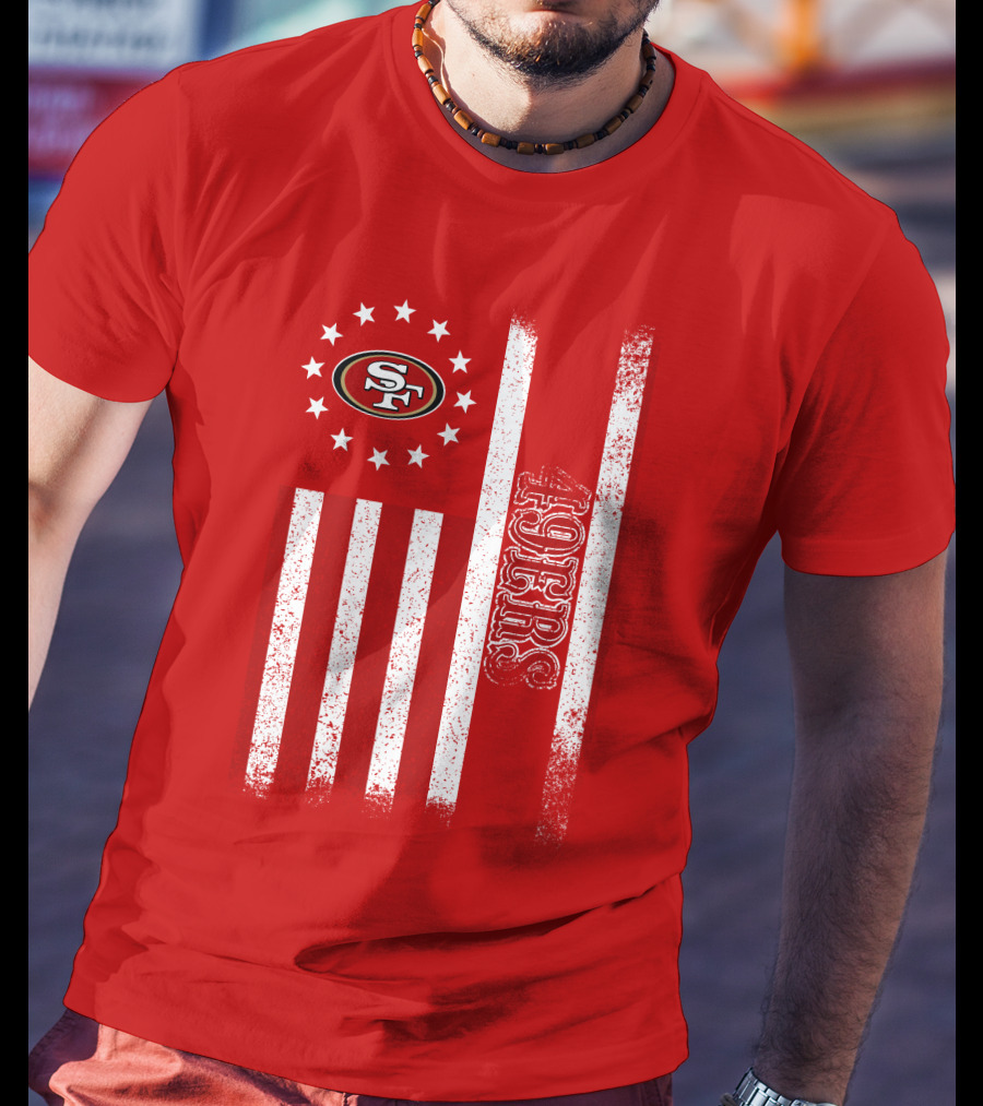 San Francisco 49ers American Flag Sf Logo Stars Stripes T-Shirt