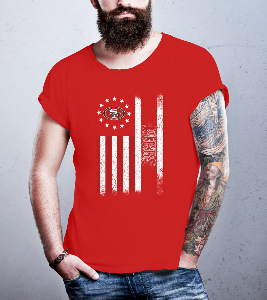 San Francisco 49ers American Flag Sf Logo Stars Stripes T-Shirt