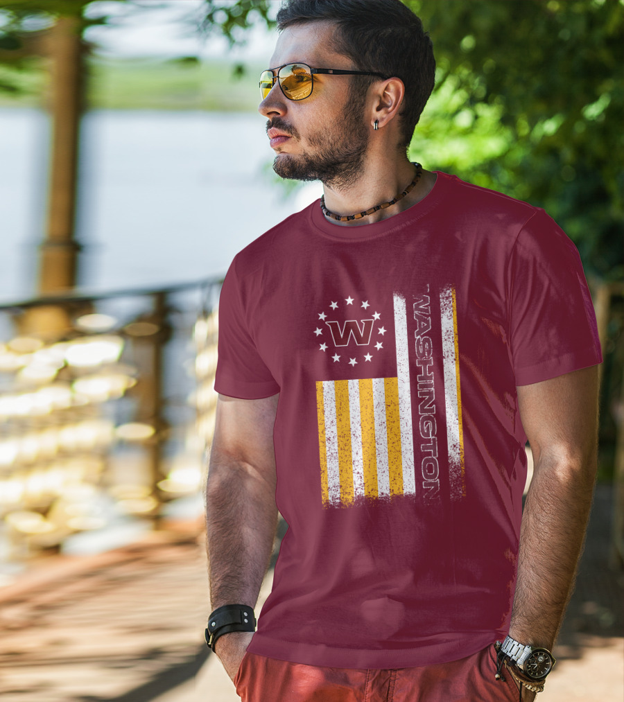 Washington W Stars Stripes American Flag T-Shirt