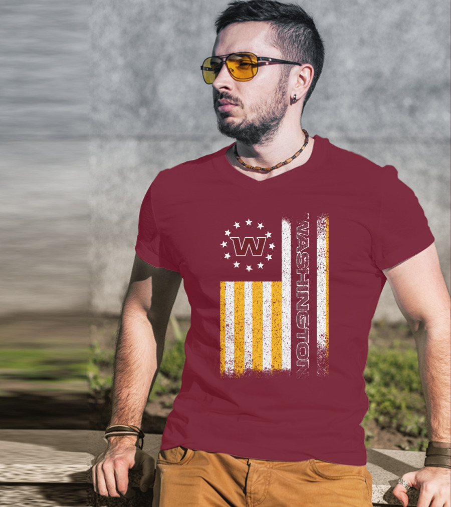 Washington W Stars Stripes American Flag T-Shirt