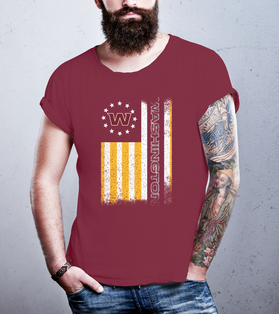 Washington W Stars Stripes American Flag T-Shirt