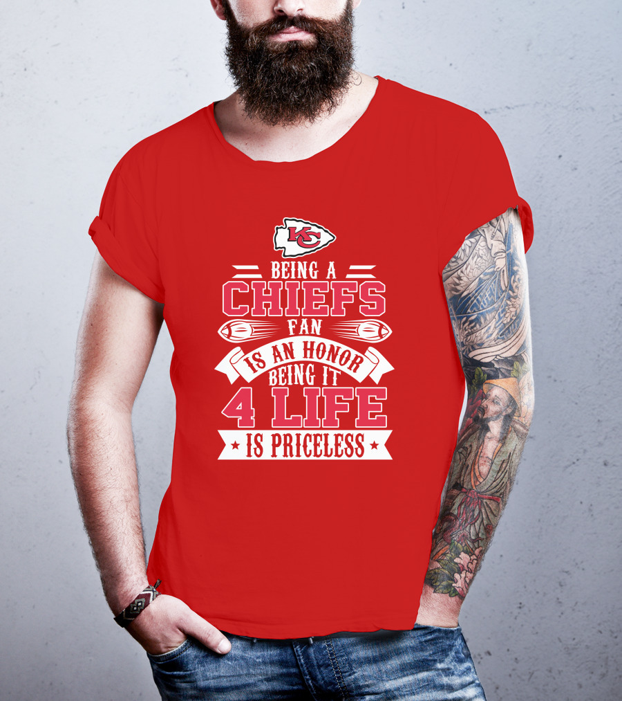 Kansas City Chiefs Fan Honor 4 Life Is Priceless T-Shirt