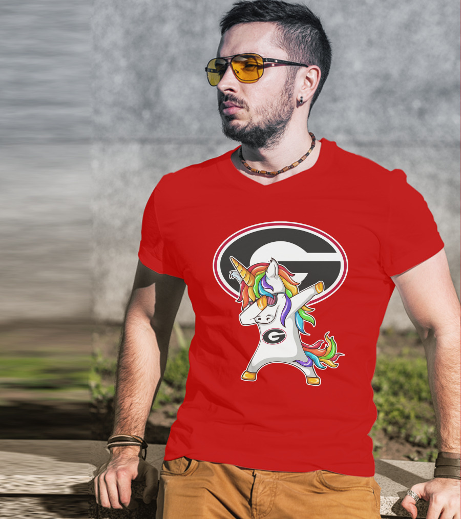 Georgia Bulldogs Dabbing Unicorn T-Shirt