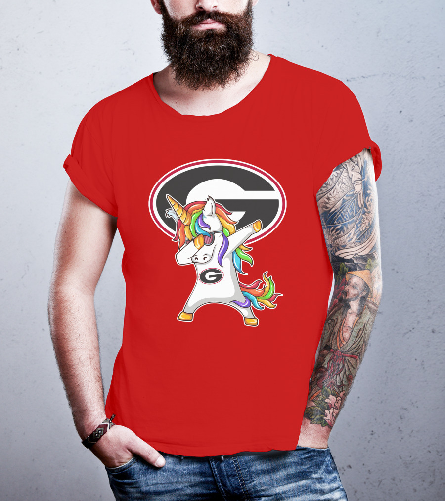Georgia Bulldogs Dabbing Unicorn T-Shirt